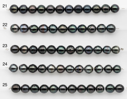 8-9mm Tahitian Pearl in Short Strand with All Natural Color with High Luster for Jewelry Making, SKU# 2658TH
