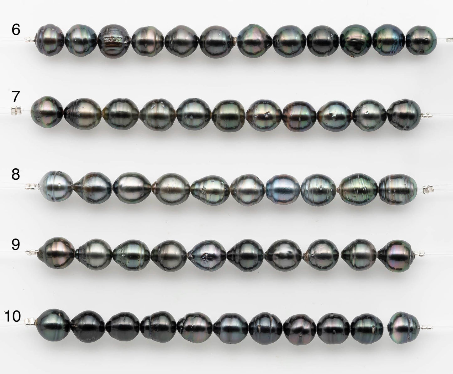 8-9mm Tahitian Pearl in Short Strand with All Natural Color with High Luster for Jewelry Making, SKU# 2659TH