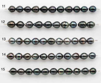 8-9mm Tahitian Pearl in Short Strand with All Natural Color with High Luster for Jewelry Making, SKU# 2659TH