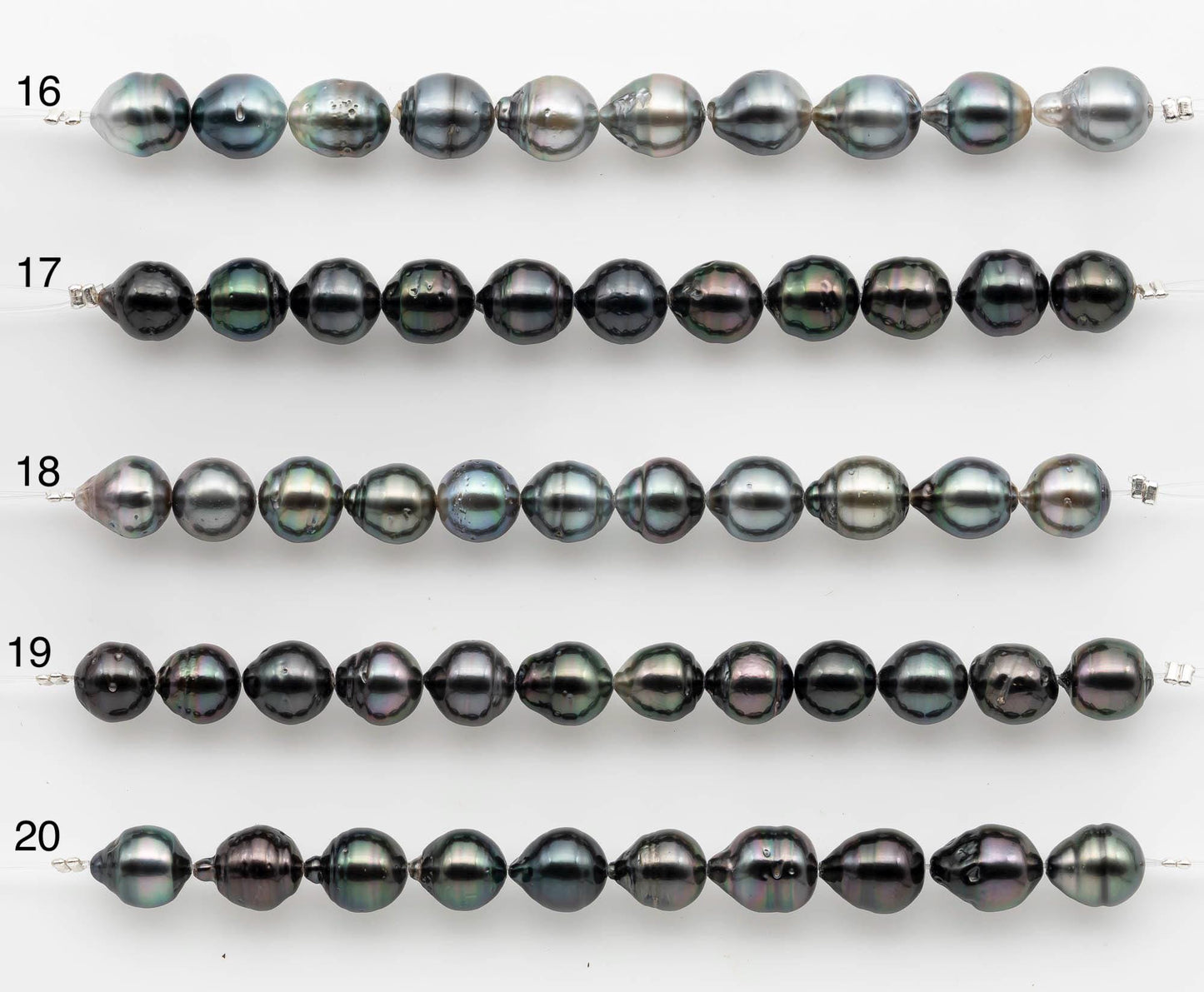 8-9mm Tahitian Pearl in Short Strand with All Natural Color with High Luster for Jewelry Making, SKU# 2659TH