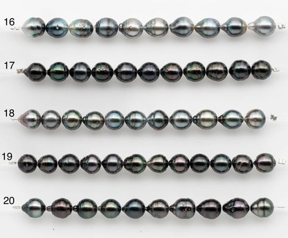 8-9mm Tahitian Pearl in Short Strand with All Natural Color with High Luster for Jewelry Making, SKU# 2659TH