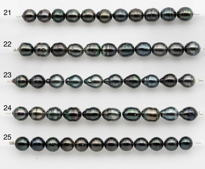 8-9mm Tahitian Pearl in Short Strand with All Natural Color with High Luster for Jewelry Making, SKU# 2659TH