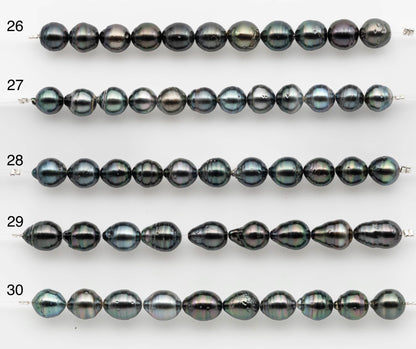 8-9mm Tahitian Pearl in Short Strand with All Natural Color with High Luster for Jewelry Making, SKU# 2659TH
