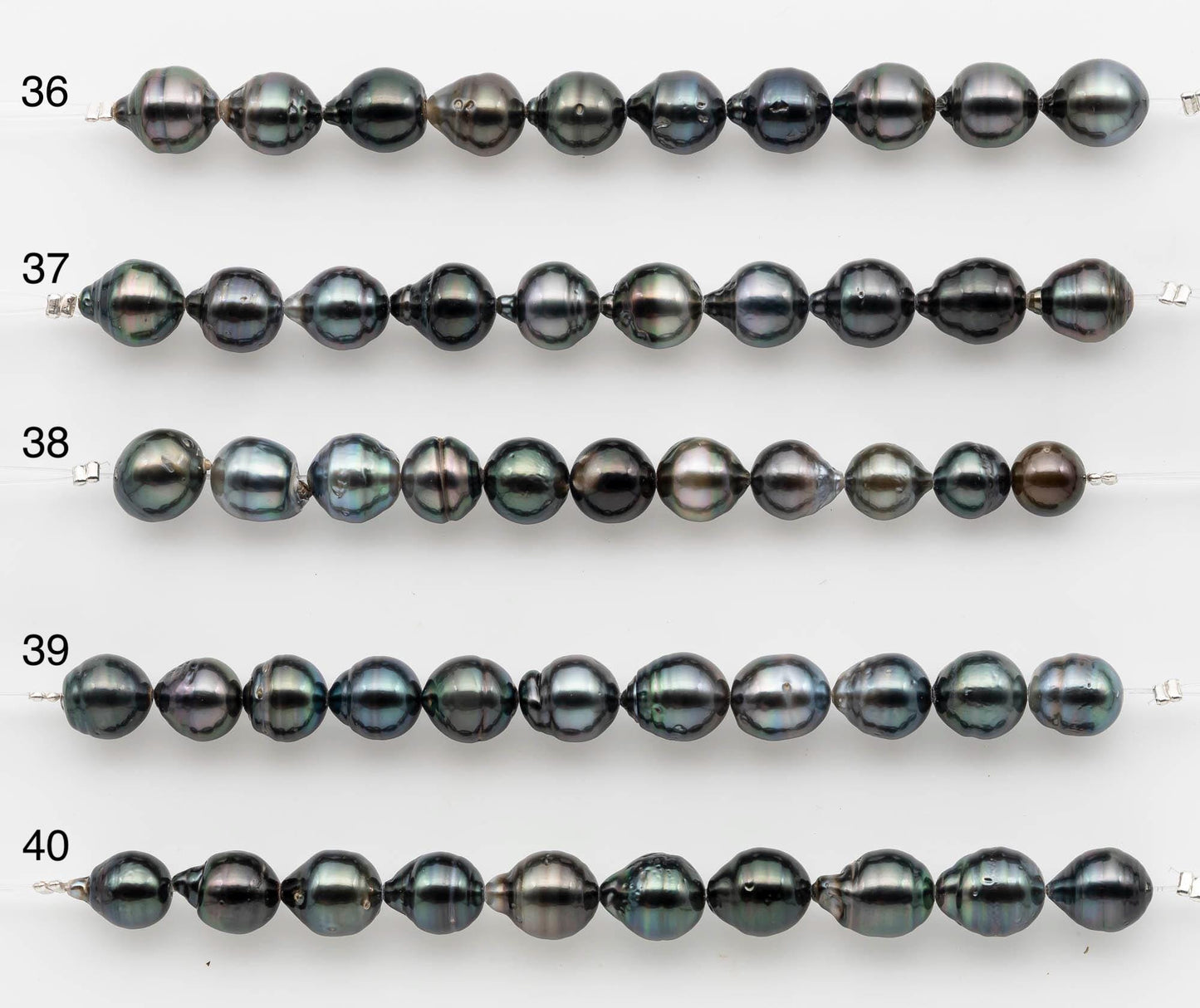 8-9mm Tahitian Pearl in Short Strand with All Natural Color with High Luster for Jewelry Making, SKU# 2659TH