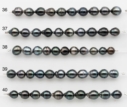 8-9mm Tahitian Pearl in Short Strand with All Natural Color with High Luster for Jewelry Making, SKU# 2659TH