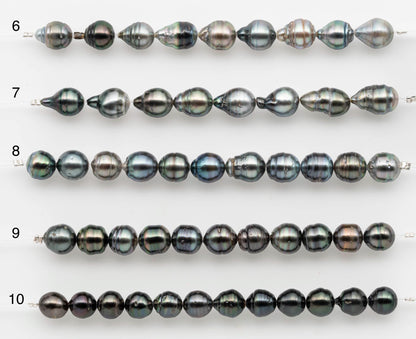 8-9mm Tahitian Pearl in Short Strand with All Natural Color with High Luster for Jewelry Making, SKU# 2660TH