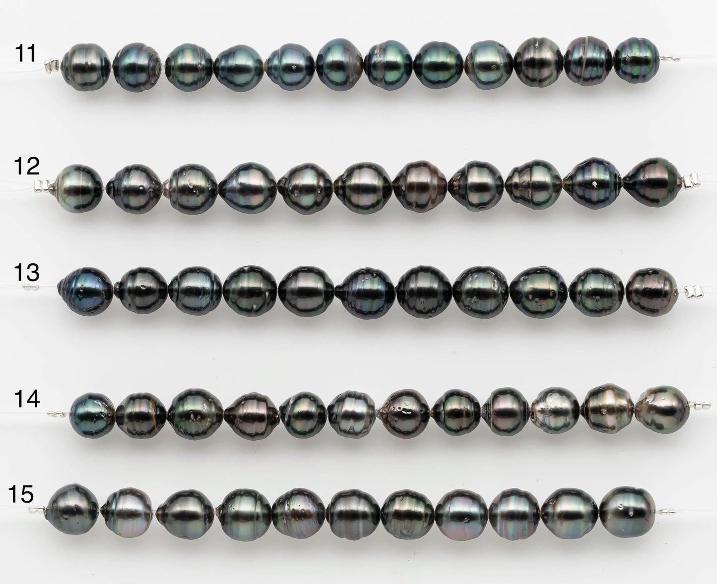 8-9mm Tahitian Pearl in Short Strand with All Natural Color with High Luster for Jewelry Making, SKU# 2660TH