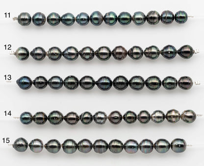 8-9mm Tahitian Pearl in Short Strand with All Natural Color with High Luster for Jewelry Making, SKU# 2660TH