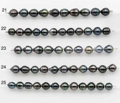 8-9mm Tahitian Pearl in Short Strand with All Natural Color with High Luster for Jewelry Making, SKU# 2660TH