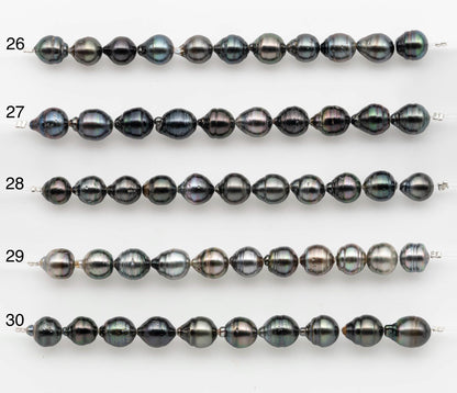 8-9mm Tahitian Pearl in Short Strand with All Natural Color with High Luster for Jewelry Making, SKU# 2660TH