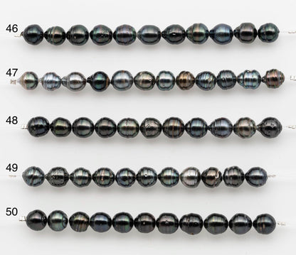 8-9mm Tahitian Pearl in Short Strand with All Natural Color with High Luster for Jewelry Making, SKU# 2660TH