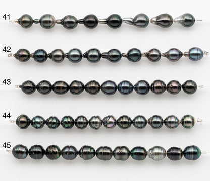 8-9mm Tahitian Pearl in Short Strand with All Natural Color with High Luster for Jewelry Making, SKU# 2660TH