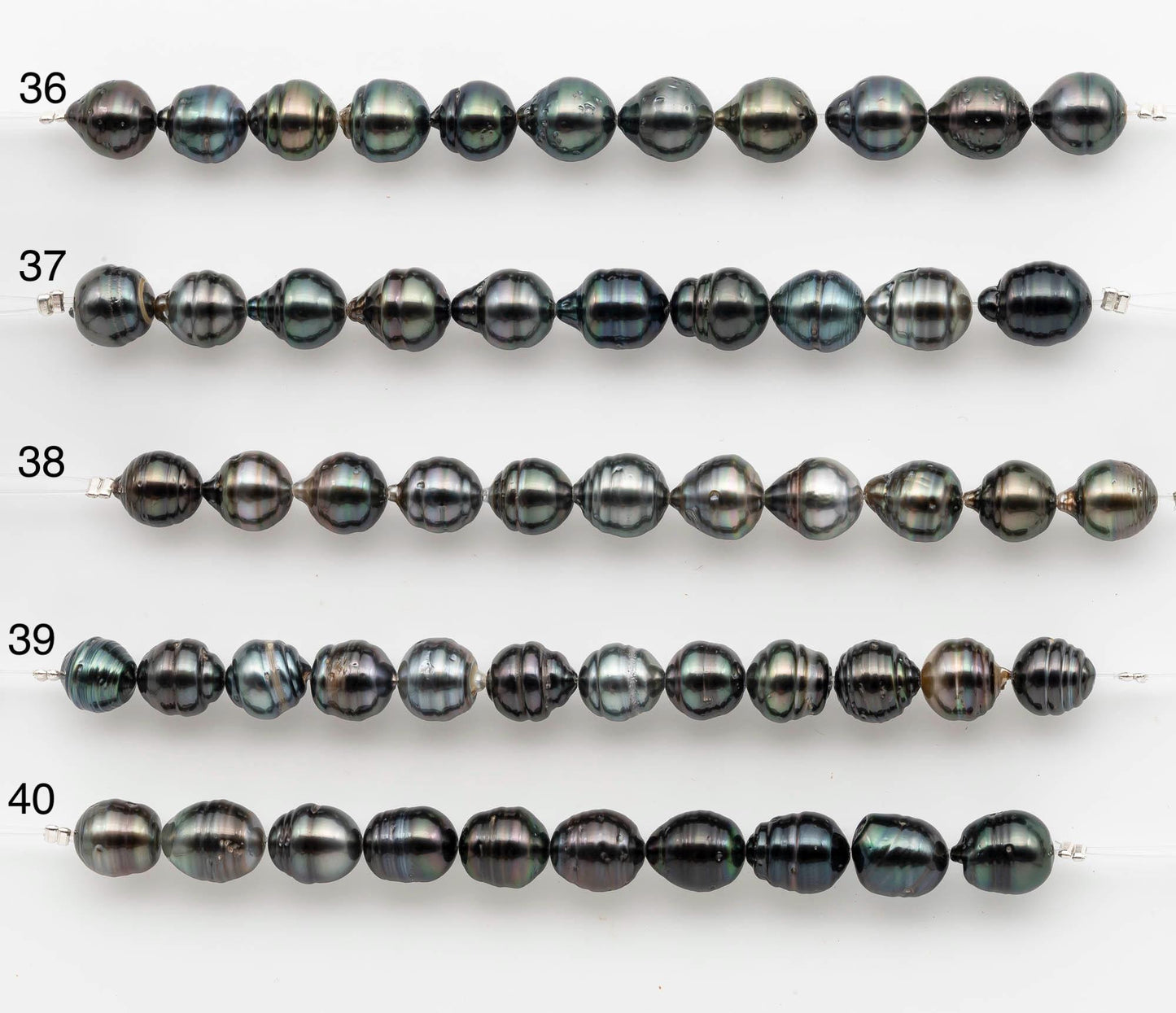 8-9mm Tahitian Pearl in Short Strand with All Natural Color with High Luster for Jewelry Making, SKU# 2660TH