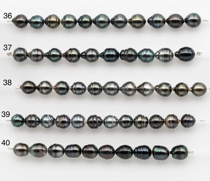 8-9mm Tahitian Pearl in Short Strand with All Natural Color with High Luster for Jewelry Making, SKU# 2660TH