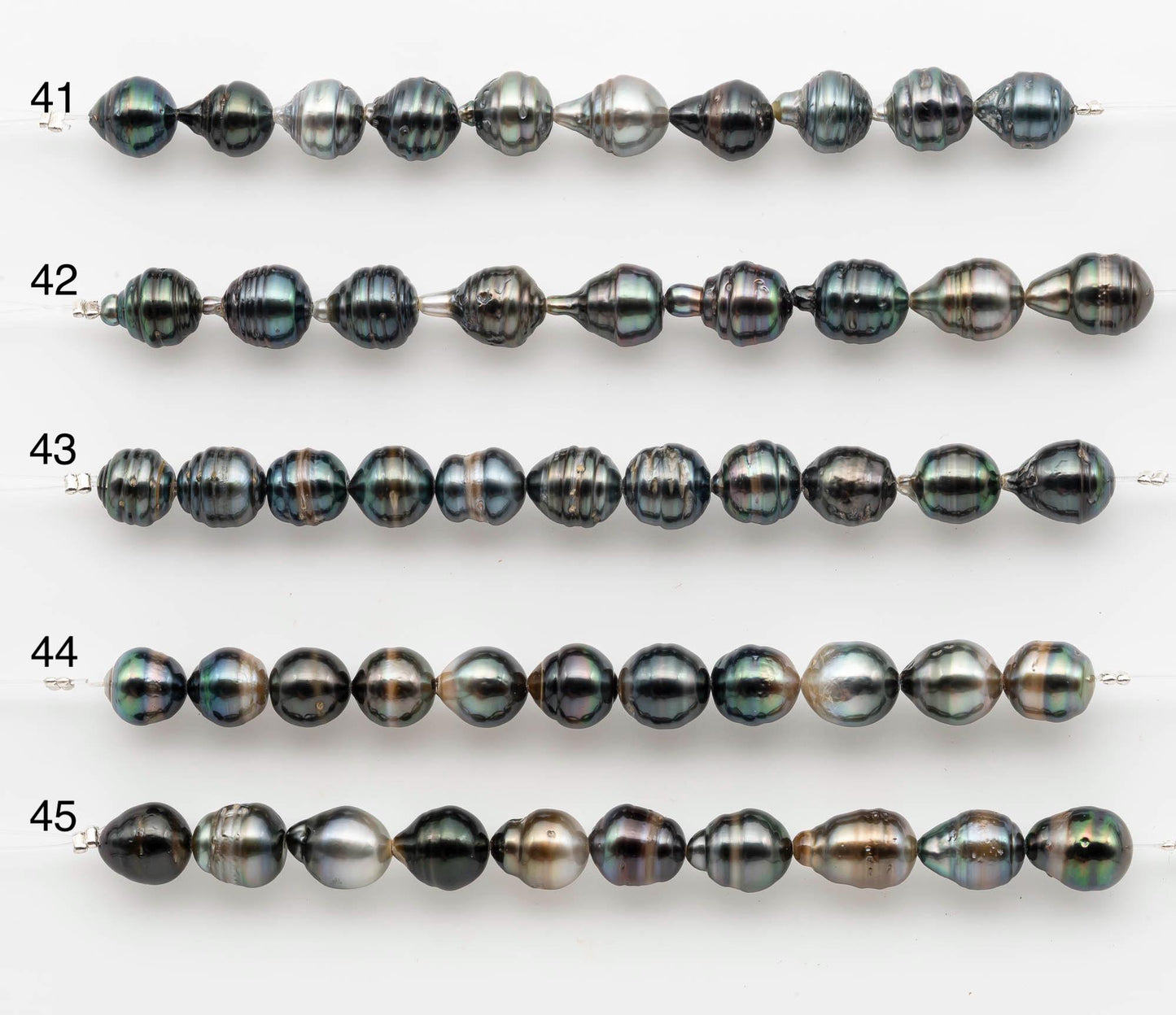 8-9mm Tahitian Pearl in Short Strand with All Natural Color with High Luster for Jewelry Making, SKU# 2661TH