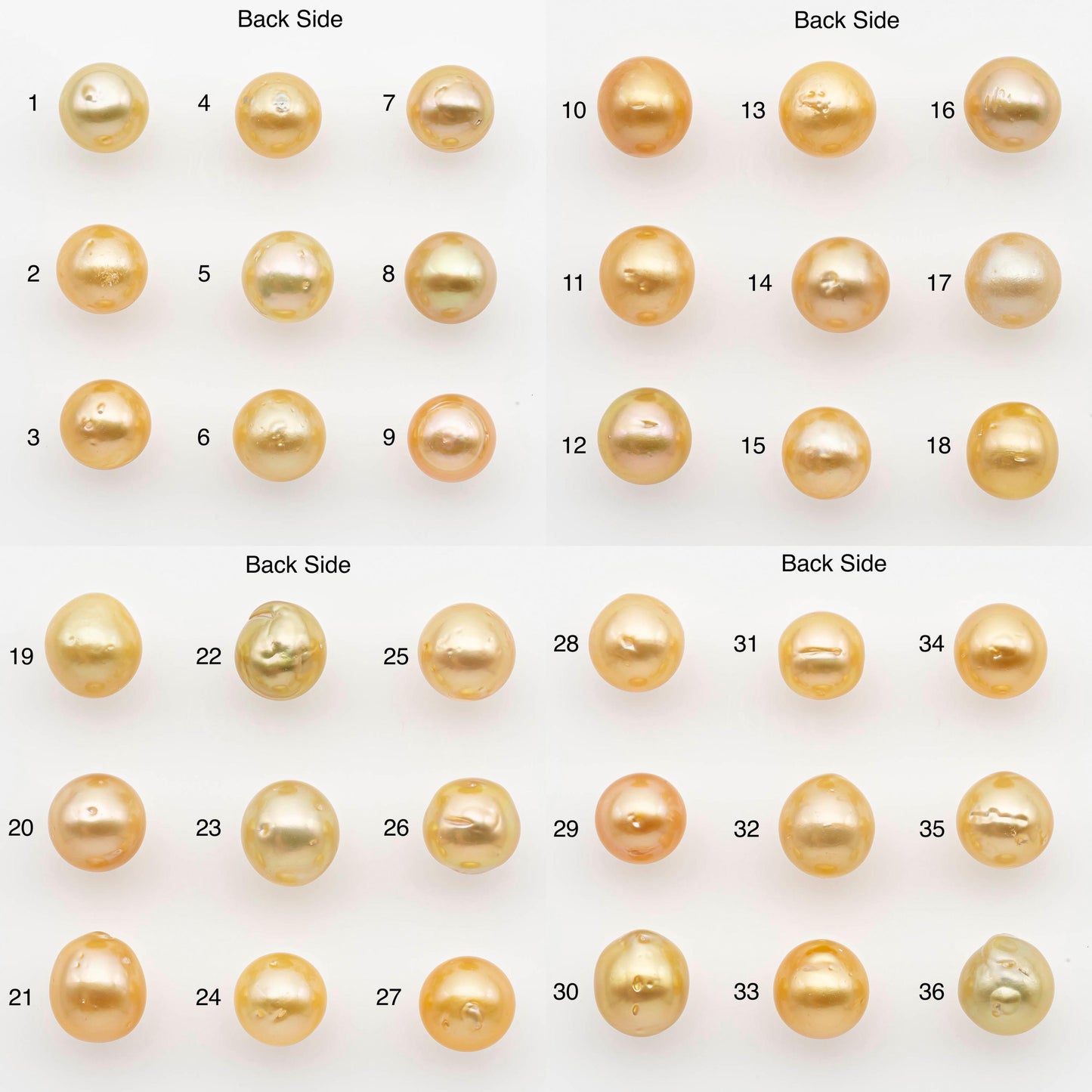 8-9mm South Sea Pearl, Gold Near Round Single Piece Nondrilled with High Luster and Minor Blemishes for Jewelry Making, SKU # 2674GS