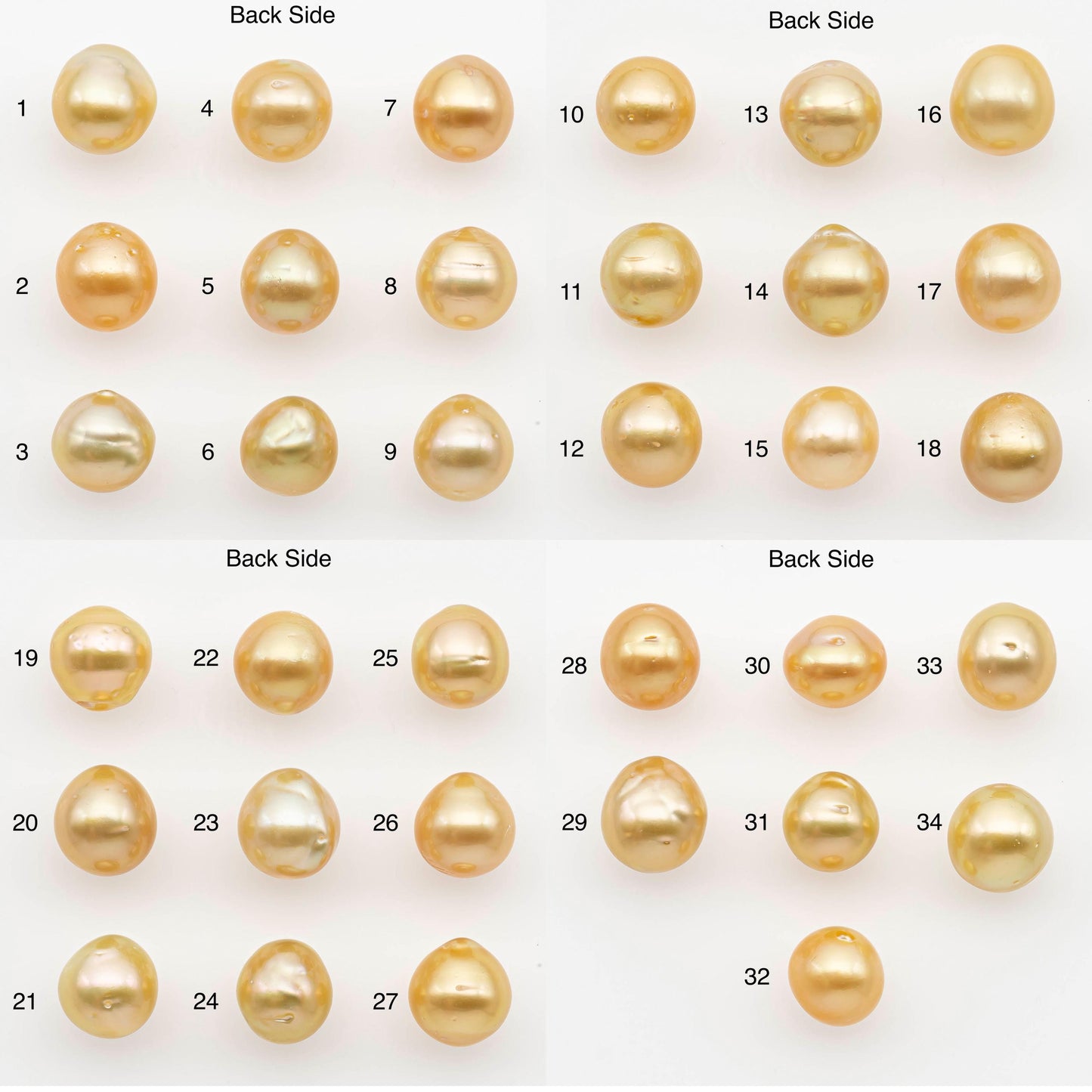 9-10mm South Sea Pearl, Gold Near Round Single Piece Nondrilled with High Luster and Minor Blemishes for Jewelry Making, SKU # 2677GS