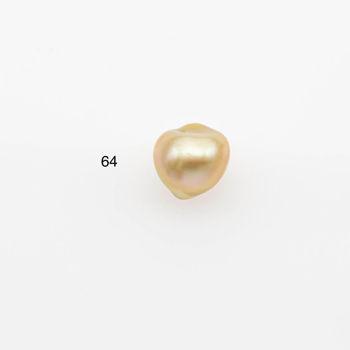 9-10mm South Sea Pearl, Gold Near Round Single Piece Nondrilled with High Luster and Minor Blemishes for Jewelry Making, SKU # 2678GS
