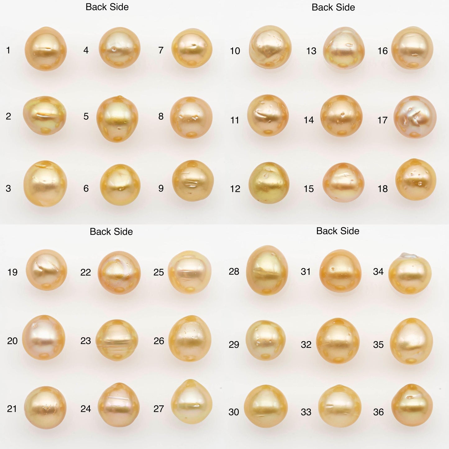 10-11mm South Sea Pearl, Gold Near Round Single Piece Nondrilled with High Luster and Minor Blemishes for Jewelry Making, SKU # 2680GS