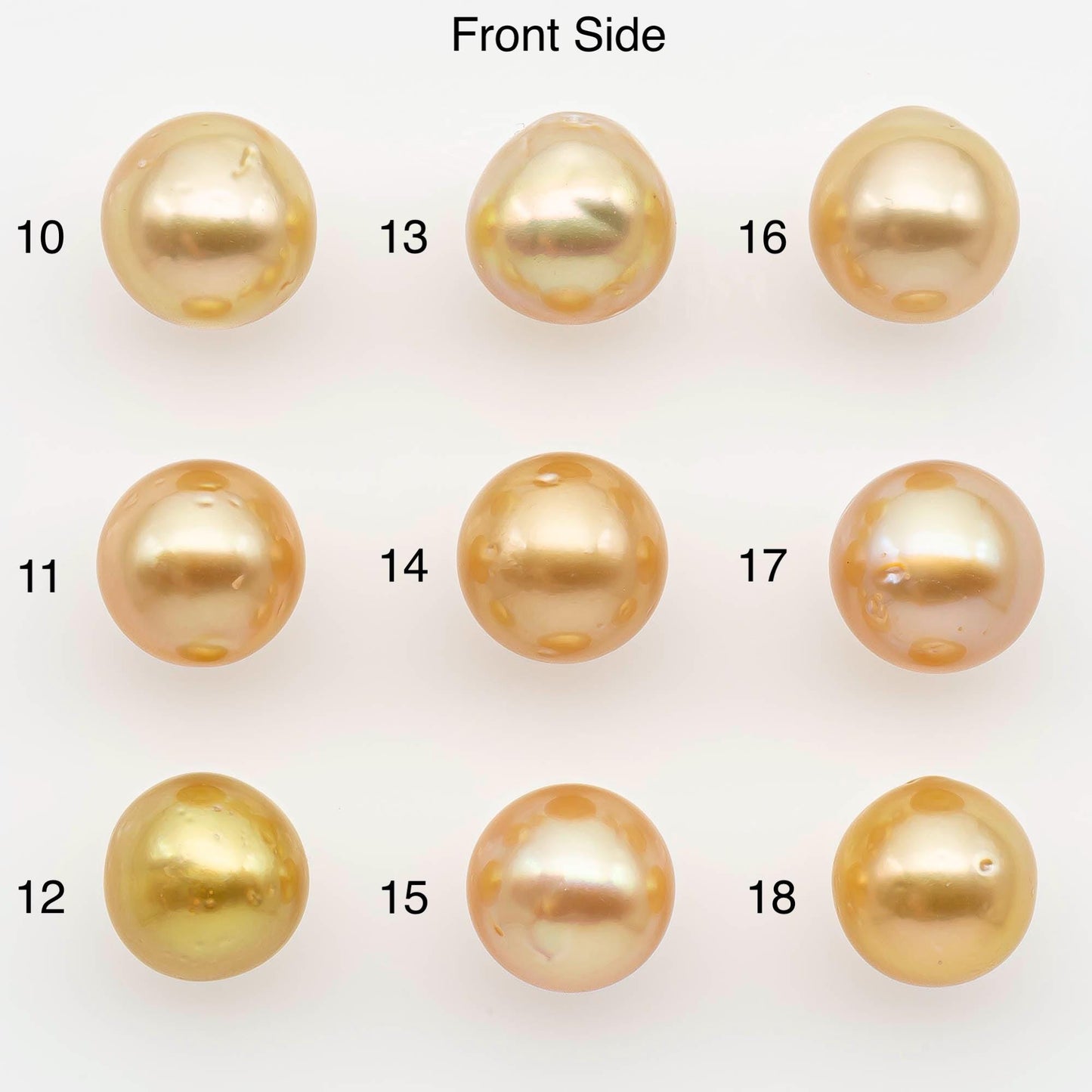 10-11mm South Sea Pearl, Gold Near Round Single Piece Nondrilled with High Luster and Minor Blemishes for Jewelry Making, SKU # 2680GS