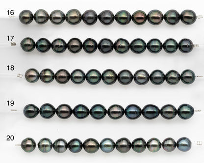 9-10mm Tahitian Pearl in Short Strand with All Natural Color with High Luster and Blemishes for Jewelry Making, SKU# 2662TH