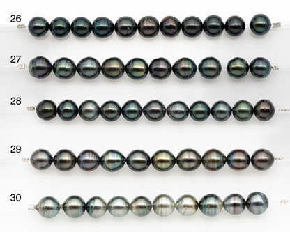 9-10mm Tahitian Pearl in Short Strand with All Natural Color with High Luster and Blemishes for Jewelry Making, SKU# 2662TH