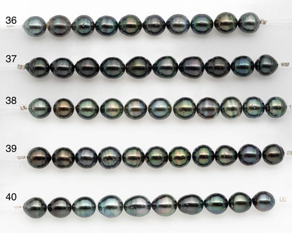 9-10mm Tahitian Pearl in Short Strand with All Natural Color with High Luster and Blemishes for Jewelry Making, SKU# 2662TH