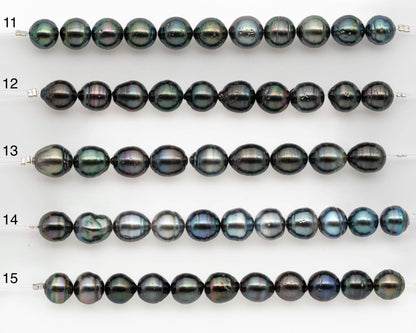 9-10mm Tahitian Pearl in Short Strand with All Natural Color with High Luster and Blemishes for Jewelry Making, SKU# 2663TH