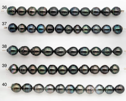 9-10mm Tahitian Pearl in Short Strand with All Natural Color with High Luster and Blemishes for Jewelry Making, SKU# 2663TH