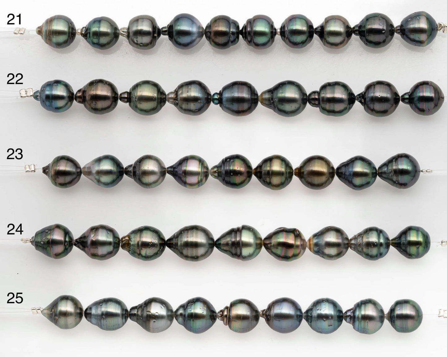 9-10mm Tahitian Pearl in Short Strand with All Natural Color with High Luster and Blemishes for Jewelry Making, SKU# 2665TH