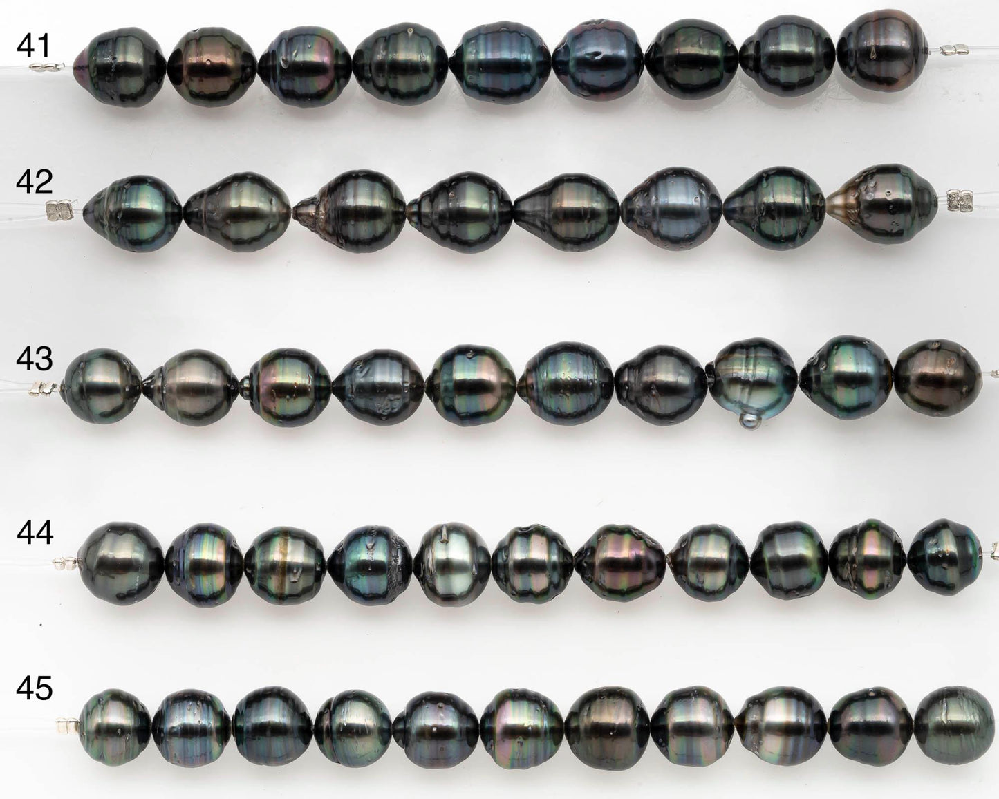 9-10mm Tahitian Pearl in Short Strand with All Natural Color with High Luster and Blemishes for Jewelry Making, SKU# 2665TH