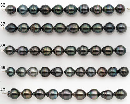 9-10mm Tahitian Pearl in Short Strand with All Natural Color with High Luster and Blemishes for Jewelry Making, SKU# 2665TH