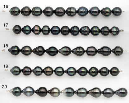 9-10mm Tahitian Pearl in Short Strand with All Natural Color with High Luster and Blemishes for Jewelry Making, SKU# 2666TH