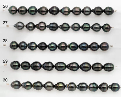 9-10mm Tahitian Pearl in Short Strand with All Natural Color with High Luster and Blemishes for Jewelry Making, SKU# 2666TH