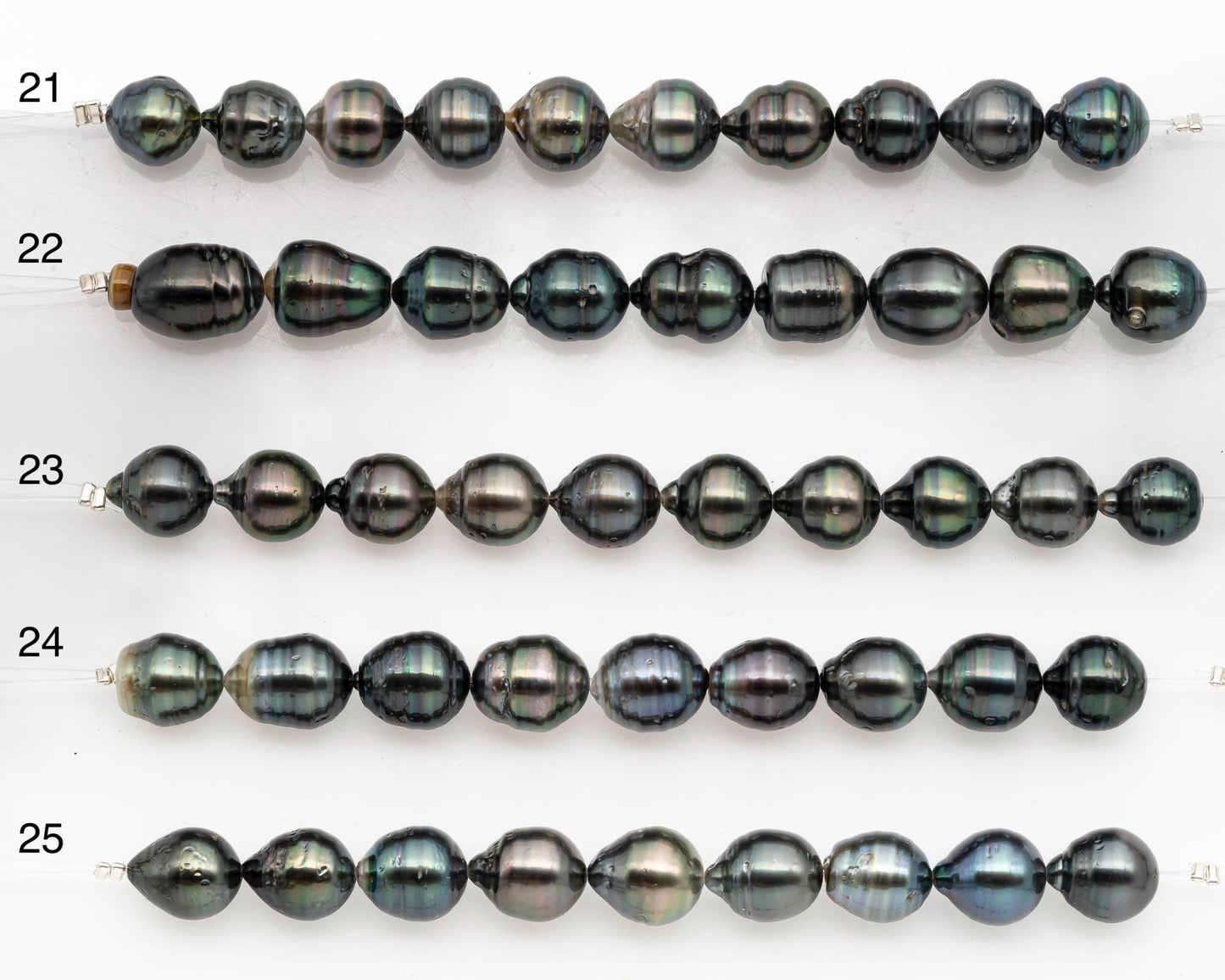 9-10mm Tahitian Pearl in Short Strand with All Natural Color with High Luster and Blemishes for Jewelry Making, SKU# 2666TH