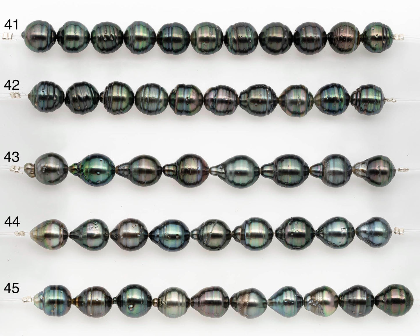 9-10mm Tahitian Pearl in Short Strand with All Natural Color with High Luster and Blemishes for Jewelry Making, SKU# 2666TH