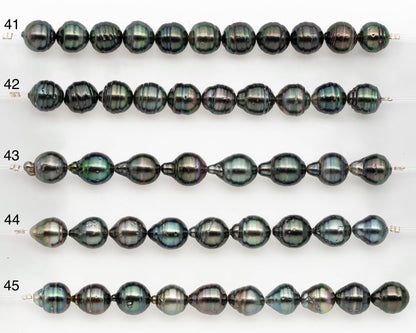 9-10mm Tahitian Pearl in Short Strand with All Natural Color with High Luster and Blemishes for Jewelry Making, SKU# 2666TH