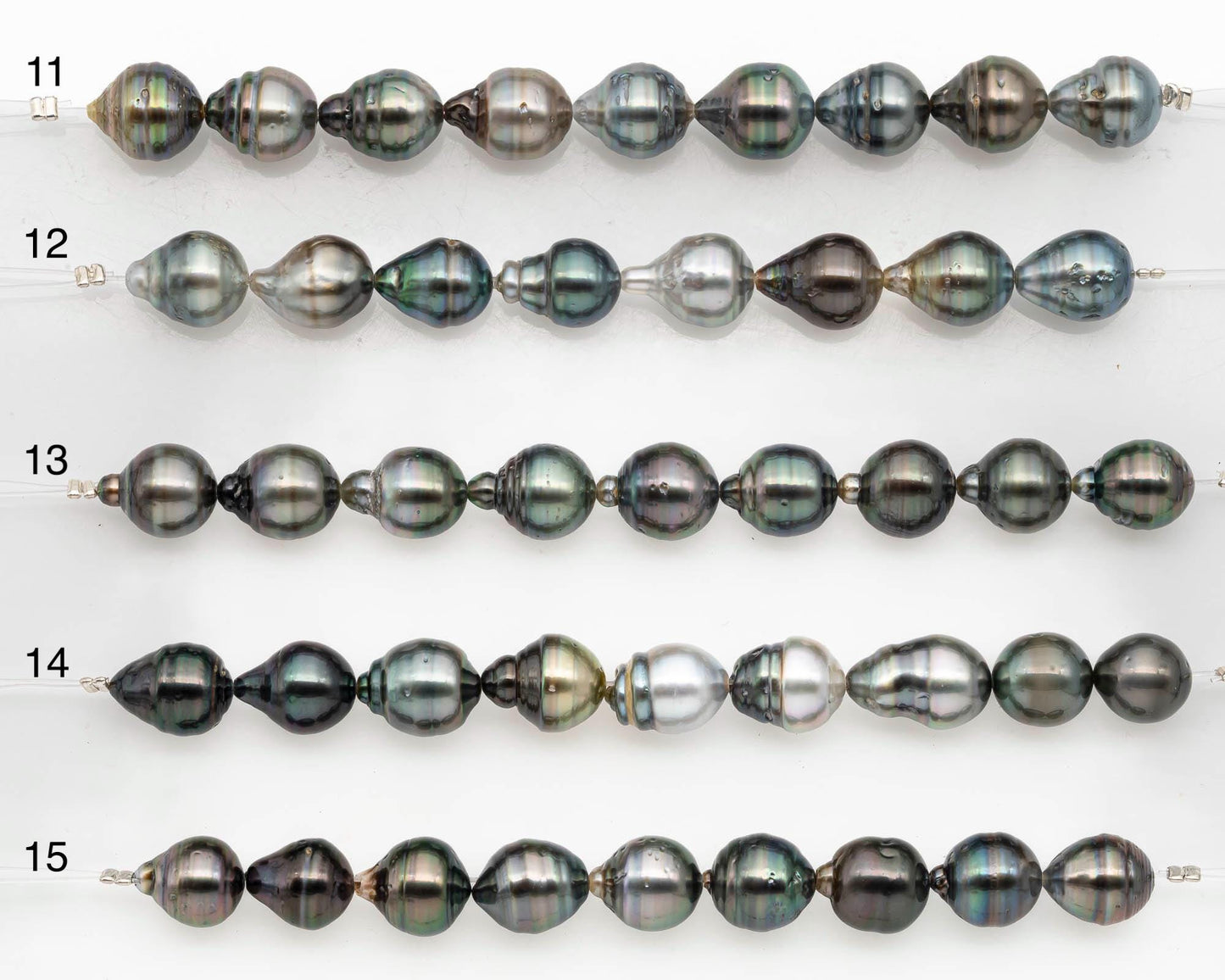 9-10mm Tahitian Pearl in Short Strand with All Natural Color with High Luster and Blemishes for Jewelry Making, SKU# 2668TH