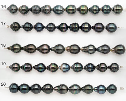 9-10mm Tahitian Pearl in Short Strand with All Natural Color with High Luster and Blemishes for Jewelry Making, SKU# 2669TH