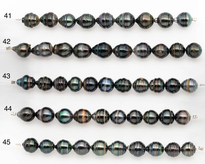 9-10mm Tahitian Pearl in Short Strand with All Natural Color with High Luster and Blemishes for Jewelry Making, SKU# 2669TH