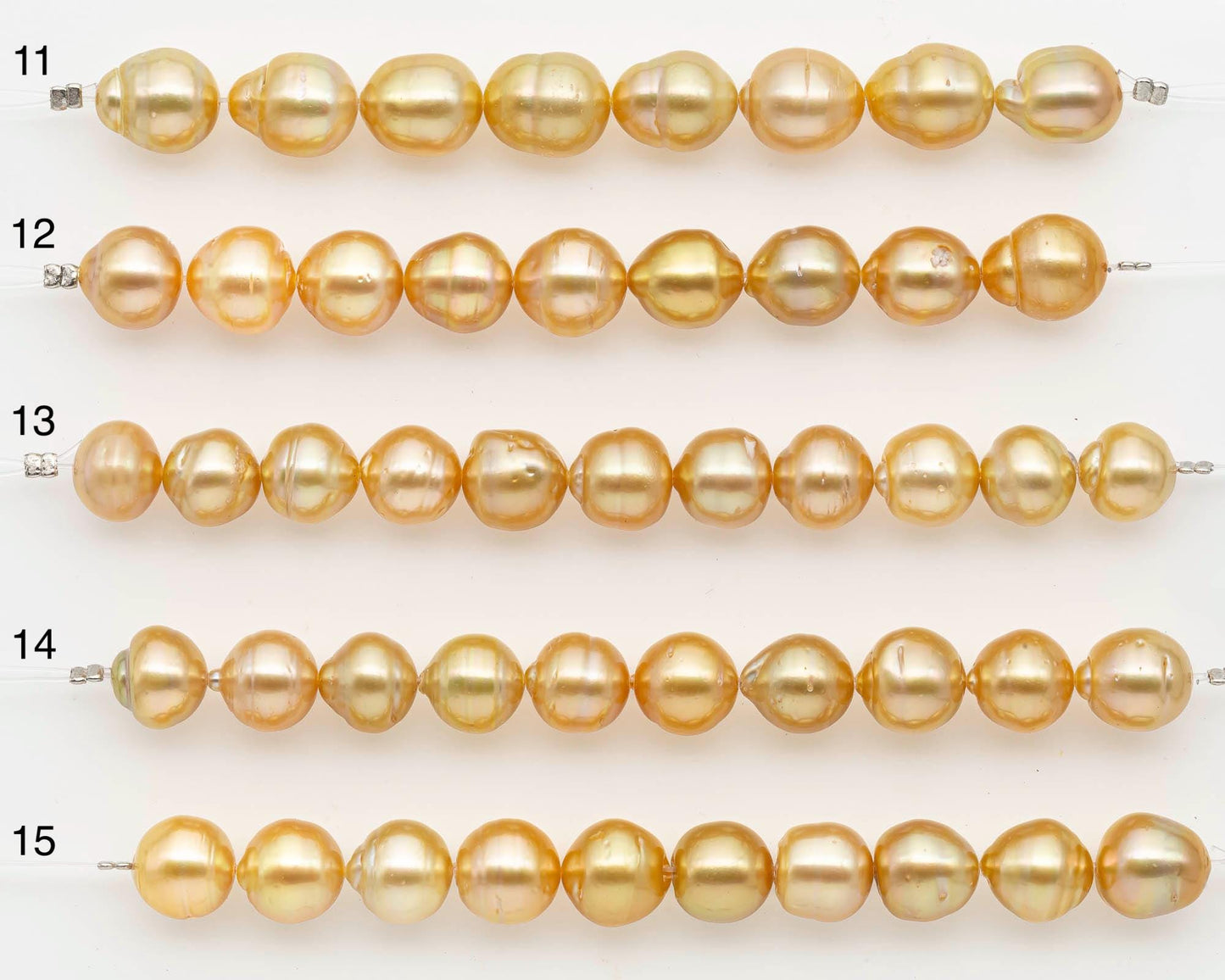 10-11mm Golden South Sea Pearls, Natural Gold Color, For Jewelry Making Necklace and Bracelet, SKU# 2671GS
