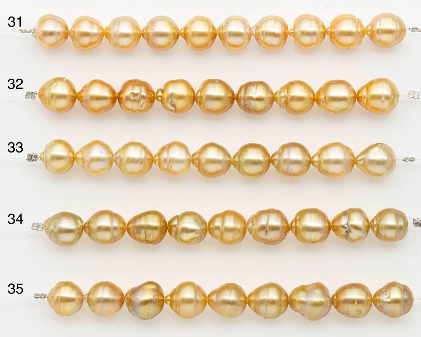 10-11mm Golden South Sea Pearls, Natural Gold Color, For Jewelry Making Necklace and Bracelet, SKU# 2672GS