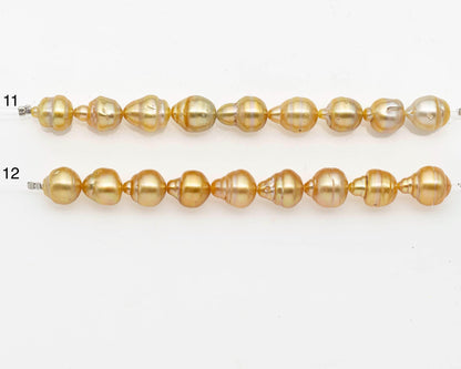 10-11mm Golden South Sea Pearls, Natural Gold Color, For Jewelry Making Necklace and Bracelet, SKU# 2673GS