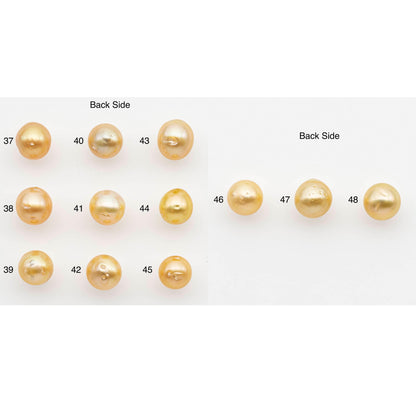 8-9mm South Sea Pearl, Gold Near Round Single Piece Nondrilled with High Luster and Minor Blemishes for Jewelry Making, SKU # 2674GS