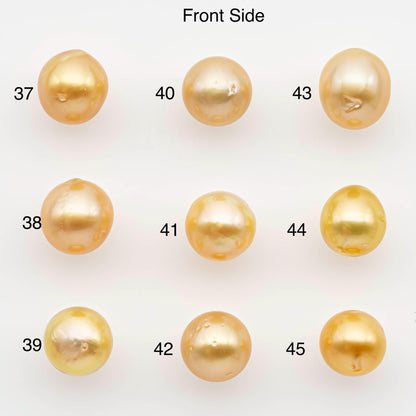 8-9mm South Sea Pearl, Gold Near Round Single Piece Nondrilled with High Luster and Minor Blemishes for Jewelry Making, SKU # 2674GS