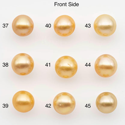 9-10mm South Sea Pearl, Gold Near Round Single Piece Nondrilled with High Luster and Minor Blemishes for Jewelry Making, SKU # 2675GS