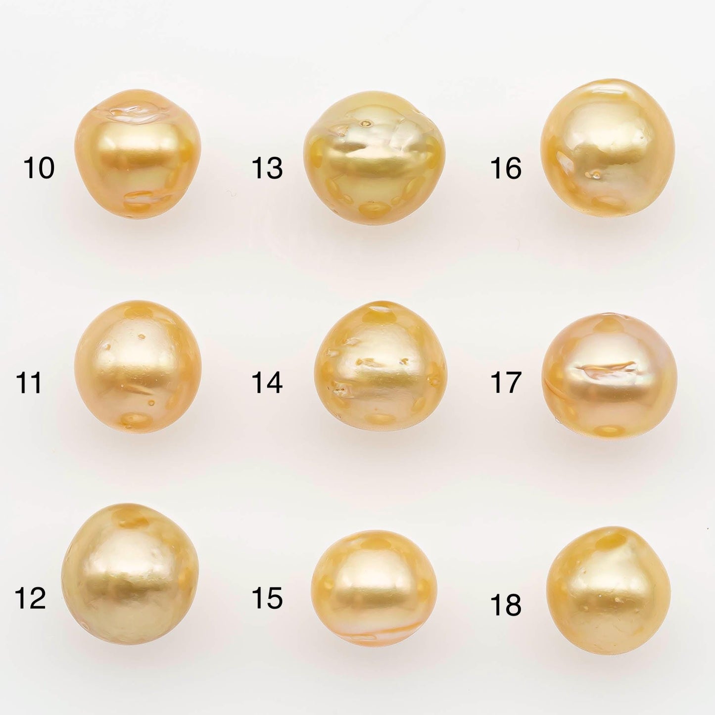 9-10mm South Sea Pearl, Gold Near Round Single Piece Nondrilled with High Luster and Minor Blemishes for Jewelry Making, SKU # 2678GS