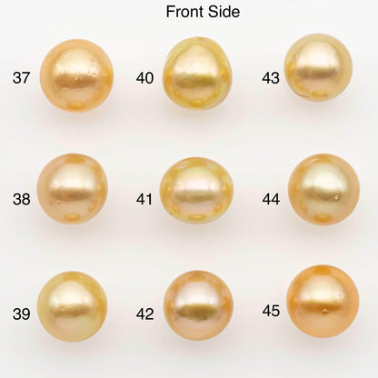 10-11mm South Sea Pearl, Gold Near Round Single Piece Nondrilled with High Luster and Minor Blemishes for Jewelry Making, SKU # 2679GS