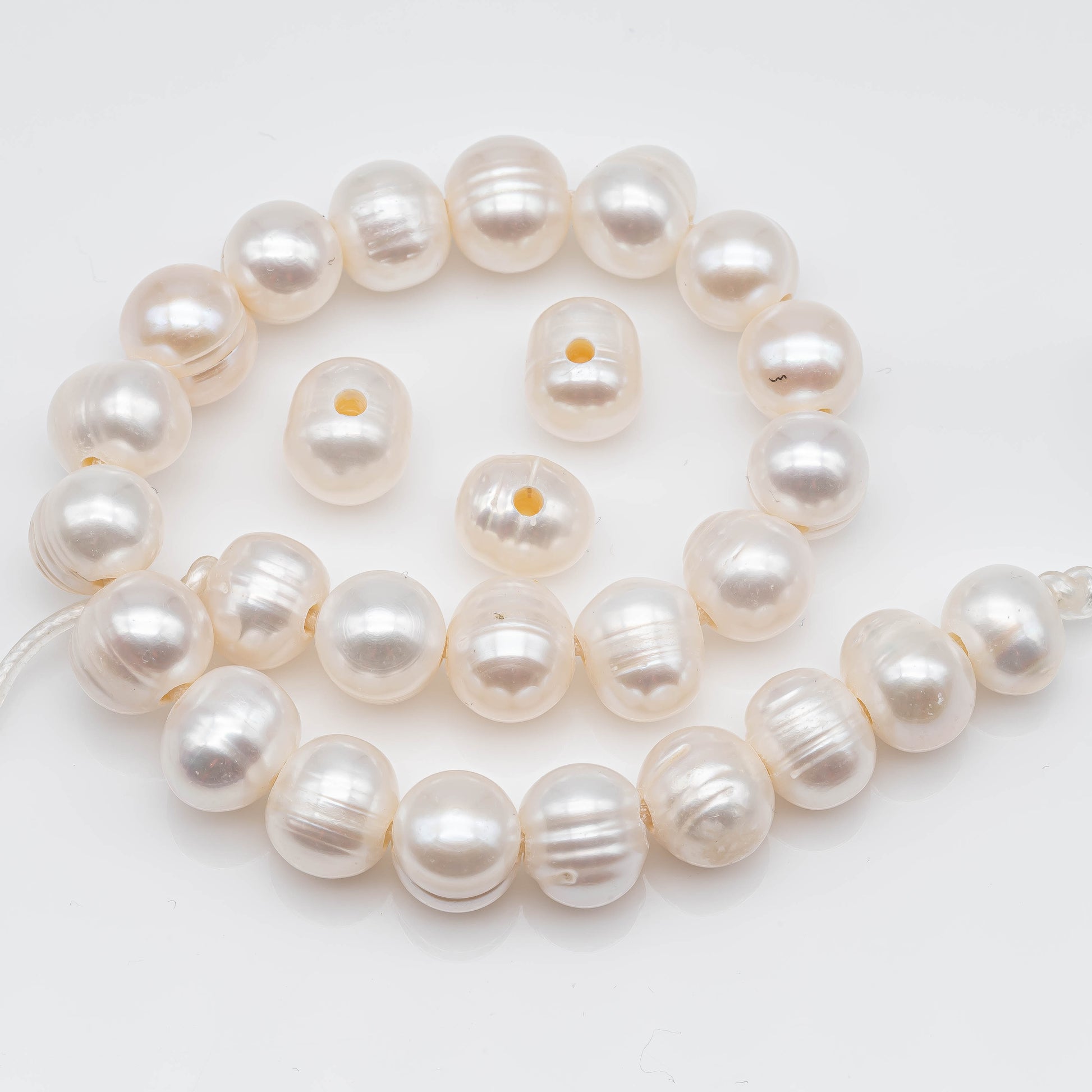 White Freshwater Pearl with 1.8mm large hole.