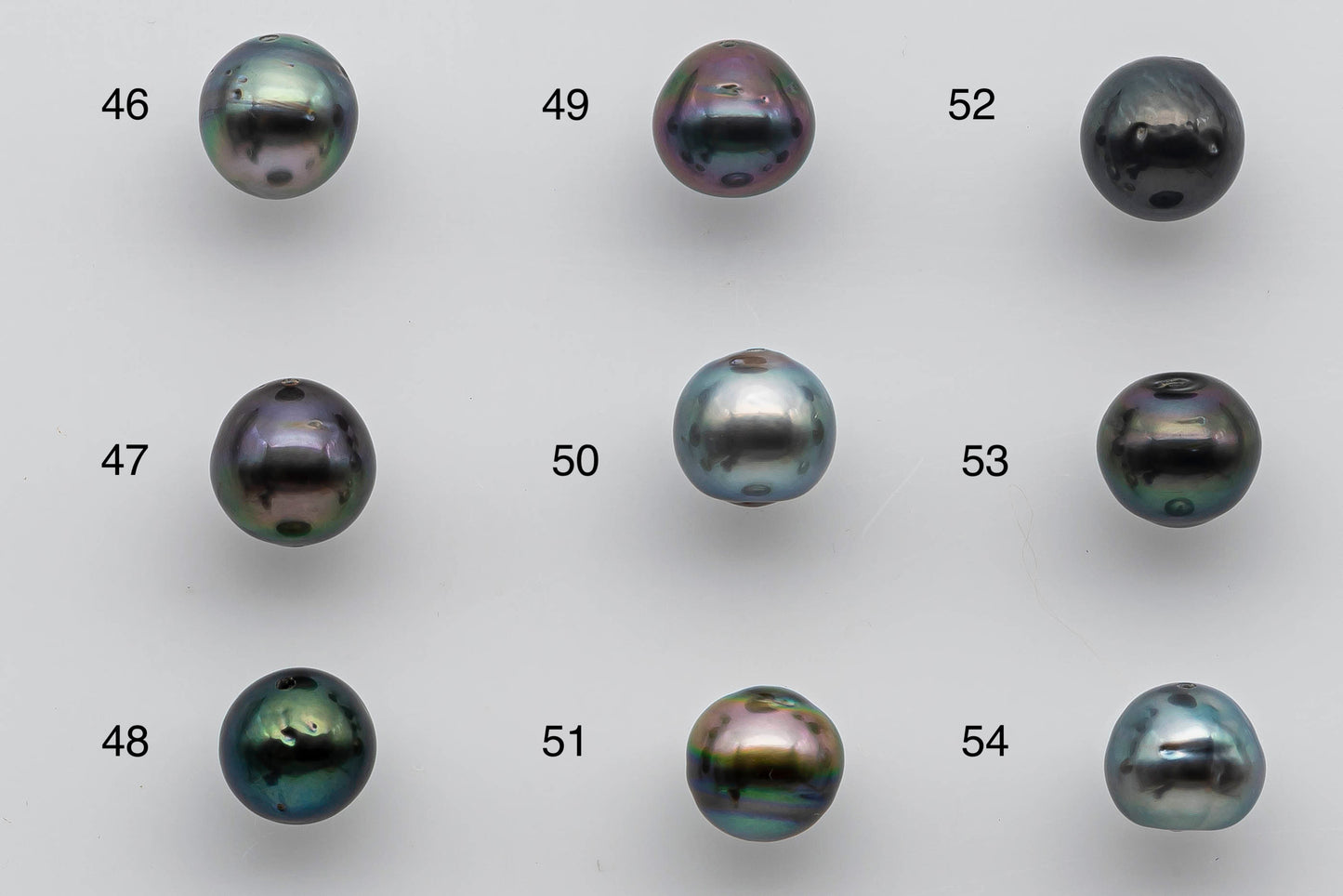 8-9mm Loose Tahitian Pearl Near Round with Multi Natural Color and High Luster with Blemish, Predrilled Hole in Single Piece, SKU # 1379TH